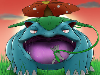 bodily_fluids drooling duo feral feral_pred inside_mouth looking_at_viewer macro male micro mouth_shot open_mouth oral_vore prey_in_mouth saliva size_difference solo tongue tongue_wrap vore naoki185 nintendo pokemon generation_1_pokemon pokemon_(species) venusaur 4:3 hi_res
