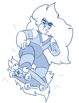 ambiguous_gender breasts cleavage clothed clothing duo female gem hair lips long_hair machine muscular muscular_female not_furry open_mouth simple_background skateboard skateboarding standing toony vehicle discount-supervillain cartoon_network steven_universe amethyst_(steven_universe) jasper_(steven_universe) alien alien_humanoid amethyst_(gem_species) gem_(species) human humanoid jasper_(gem_species) living_machine living_vehicle mammal quartz_(gem_species) blue_and_white digital_media_(artwork) monochrome sketch