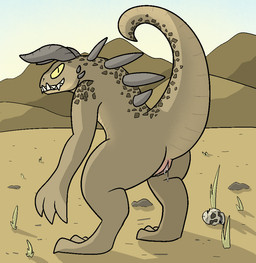 bodily_fluids claws dripping female feral genital_fluids genitals nude solo tail vaginal_fluids vulva trout_(artist) fallout microsoft deathclaw scalie 2015 aliasing digital_media_(artwork)