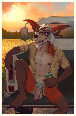 5_fingers 5_toes alcohol anthro athletic athletic_anthro athletic_male balls beard beer beverage beverage_can big_penis black_nose bodily_fluids body_hair border chest_hair clothed clothed_anthro clothed_male clothing elderly_anthro elderly_male evening eyewear facial_hair feet fingers foreskin fur genital_fluids genitals glasses goatee hair happy heat_(temperature) humanoid_feet humanoid_genitalia humanoid_hands humanoid_penis light_truck male mature_anthro mature_male mustache navel nipples open_clothing open_shirt open_topwear outside partially_clothed partially_clothed_anthro partially_clothed_male penis pickup_truck plantigrade precum presenting presenting_penis pubes red_body red_fur redneck scenery shirt slim smile solo southern summer sunset sweat toes topwear truck vehicle wearing_glasses white_border white_hair guerillasquirrel tros_(foxmusk) canid canine fox mammal red_fox true_fox digital_media_(artwork) digital_painting_(artwork) hi_res painting_(artwork)