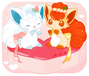 3_toes abstract_background accessory ambiguous_gender blue_body blue_fur blue_inner_ear blue_markings blush brown_body brown_eyes brown_fur brown_inner_ear brown_markings chibi curled_tail dairy_products duo eyes_closed feet feral food fruit fur furgonomics gem gloves_(marking) hair_accessory heart_symbol leaf leg_markings markings multi_tail open_mouth open_smile orange_body orange_fur pawpads paws pearl_(gem) pecha_berry plant pokemon_berry raised_hands ribbons sitting smile socks_(marking) sparkles tail tail_accessory tail_ribbon tan_body tan_fur toes whipped_cream white_body white_fur white_markings white_pawpads yellow_ribbon michi_runi nintendo pokemon alolan_form alolan_vulpix canid canine generation_1_pokemon generation_7_pokemon mammal pokemon_(species) regional_form_(pokemon) vulpix digital_media_(artwork) unavailable_at_source
