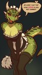 2024 9:16 anthro argonian armwear asking_viewer black_armwear black_clothing black_legwear black_stockings black_thigh_highs bottomless breasts cleaning_tool clothed clothing countershade_scales countershading dialogue digital_media_(artwork) english_text eyelashes fangs feather_duster female front_view green_body green_scales hi_res holding_cleaning_tool holding_feather_duster holding_object horn leaning leaning_forward legwear lifts-her-tail looking_at_viewer lw_88 maid_apron maid_headdress maid_uniform microsoft non-mammal_breasts open_mouth pupils red_eyes reptile scales scalie slit_pupils solo speech_bubble spiked_tail spikes spikes_(anatomy) stockings tail talking_to_viewer teeth text the_elder_scrolls the_lusty_argonian_maid thigh_highs uniform yellow_sclera