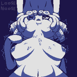 bedroom_eyes big_breasts bodily_fluids breasts cum cum_in_mouth cum_inside cum_on_chest cum_on_face curly_hair doll duo female genital_fluids hair hand_on_face male male/female narrowed_eyes one_hand_up rag_doll_(toy) seductive shaking smile loose_noose glitch_productions the_amazing_digital_circus jax_(tadc) ragatha_(tadc) animate_inanimate humanoid lagomorph leporid living_doll mammal rabbit 1:1 digital_media_(artwork) pixel_(artwork) watermark