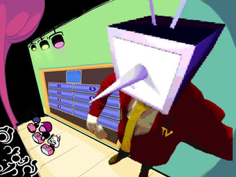 2_horns ambiguous_gender anthro armor audience biped blue_body blue_hair blue_skin cheering clothed clothed_anthro clothed_human clothed_humanoid clothing electronics eyeless eyewear for_a_head fully_clothed fully_clothed_humanoid fur game_show glasses group hair horn humor laugh live_action necktie pink_body pink_hair pink_scales pose profanity scales scarf screen screen_face standing television text walking wearing_glasses white_body white_fur yellow_sclera yelloburrito deltarune family_feud undertale_(series) kris_(deltarune) ralsei steve_harvey susie_(deltarune) tenna_(deltarune) bovid caprine darkner goat human humanoid lightner mammal object_head reptile scalie screen_head shadowguy_(deltarune) tv_head 2025 2d_animation 3d_(artwork) 3d_animation 4:3 animated digital_media_(artwork) english_audio english_description english_text frame_by_frame mixed_media motion_tweening short_playtime sound voice_acted webm female_(lore) male_(lore)