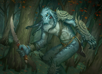 abs amphin anthro armor bicdps blue_skin clothed clothing dutch_angle half-dressed holding_weapon howard_lyon loincloth magic_the_gathering male marine markings muscles official_art outside pecs restricted_palette salamander scales sneaking solo standing swamp sword tentacles toned topless tree vein walking warrior weapon yellow_eyes
Rating: Safe
Score: 2
User: Circeus
Date: January 03, 2015 abs amphin anthro armor bicdps blue_skin clothed clothing dutch_angle half-dressed holding_weapon howard_lyon loincloth magic_the_gathering male marine markings muscles official_art outside pecs restricted_palette salamander scales sneaking solo standing swamp sword tentacles toned topless tree vein walking warrior weapon yellow_eyes
Rating: Safe
Score: 2
User: Circeus
Date: January 03, 2015