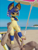 ankh annoyed anthro balls bangs beach blue_ears blue_eyebrows blue_hair bob_cut crossed_arms detailed_background duo erection eye_roll eyebrows faceless_character faceless_human faceless_male feet female female_on_human foot_fetish foot_play footjob genitals hair human_on_anthro humanoid_genitalia humanoid_penis implied_cunnilingus inner_ear_fluff interspecies larger_human larger_male looking_down male male/female male_on_anthro markings navel navel_pendant navel_piercing nude outside parasol pawpads penis piercing seaside sex short_stack sitting size_difference smaller_anthro smaller_female smug standing striped_markings striped_tail stripes tail tail_markings throbbing tuft uraeus yellow_body yellow_inner_ear yellow_inner_ear_fluff marrubi_(artist) animal_crossing nintendo ankha_(animal_crossing) ankha_(zy0n7) domestic_cat felid feline felis human mammal 3:4 3d_(artwork) 3d_animation animated blender_(artwork) digital_media_(artwork) hi_res no_sound short_playtime webm