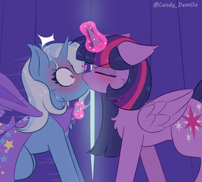 blush cape clothing curtains duo female female/female feral forced forced_kiss horn kissing magic motion_lines wings candy_dem0n friendship_is_magic hasbro my_little_pony mythology trixie_(mlp) twilight_sparkle_(mlp) equid equine mammal mythological_creature mythological_equine unicorn winged_unicorn absurd_res hi_res