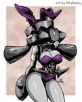 anthro big_breasts breasts bunny_costume clothing costume face_on_belly female for_a_head monochrome_body not_furry solo tongue tongue_out wide_hips hamsteroftime nintendo pokemon generation_9_pokemon humanoid pokemon_(species) revavroom absurd_res hi_res