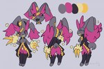 anthro breasts female fusion genitals grin open_mouth open_smile pokemon_fusion pussy smile solo bloowolfy nintendo pokemon generation_4_pokemon generation_6_pokemon lopunny mega_banette mega_evolution pokemon_(species) 2024 hi_res model_sheet