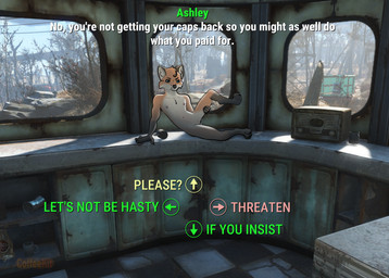 anthro attitude black_claws blue_eyes blush body_blush bottle building chest_tuft choice choose_your_own_adventure claws collarbone container cup dialogue diner electronics female flat_chested fur gameplay_mechanics genitals glint imminent_sex inner_ear_fluff inside loli looking_at_viewer lying navel nipples nude nuka-cola on_counter on_side orange_body orange_fur pawpads paws pink_nipples pink_pawpads presenting presenting_vulva prostitution public radio raised_leg restaurant sassy selection_menu shameless sitting_on_counter solo spread_legs spreading talking_to_viewer text tin_can toe_claws tuft vulva vulva_blush waiting young young_anthro young_female coffeekit fallout microsoft ashley_(coffeekit) canid canine fox mammal colored english_description english_text hi_res shaded