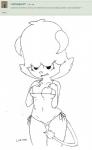 bikini breasts butt camel_toe clothing female fur horn navel open_mouth presenting presenting_hindquarters seductive solo swimwear teeth text two-piece_swimsuit ultama_lokshar_(artist) cartoon_network the_amazing_world_of_gumball jamie_(tawog) mammal english_text