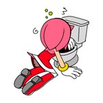 anthro boots bubble clothing female footwear fur hunched_over ill pink_body pink_fur shoes simple_background solo toilet toilet_bowl vomiting white_background lettuce_(artist) sega sonic_the_hedgehog_(series) amy_rose eulipotyphlan hedgehog mammal 1:1 2025