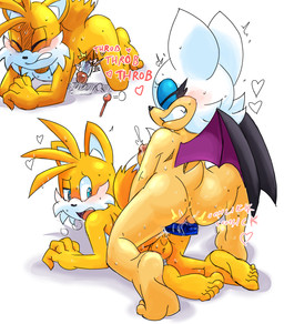 all_fours anal anal_fluids anal_masturbation anal_orgasm anal_penetration anthro anus backsack balls blush bodily_fluids breasts butt clenched_teeth cum cum_while_penetrated cumshot dildo dildo_in_vagina dildo_insertion double_dildo double_dildo_in_ass double_dildo_in_pussy double_dildo_insertion duo ejaculation erection eyes_closed feeldoe feeldoe_in_ass feeldoe_in_pussy feeldoe_insertion feeldoe_sex feet female fingers fur genital_fluids genitals hair hands-free humanoid_genitalia humanoid_penis kneeling lactating lactating_during_sex looking_back male male/female masturbation membrane_(anatomy) membranous_wings milk mutual_double_dildo_insertion mutual_masturbation nipples nude object_in_ass object_penetration orgasm orgasm_face penetration penis plantigrade sex sex_toy sex_toy_in_ass sex_toy_in_vagina sex_toy_insertion sharing_sex_toy simple_background soles sweat sweatdrop tail teeth toes toying_each_other toying_partner vaginal vaginal_fluid_string vaginal_fluids vaginal_masturbation vaginal_penetration vulva wings extraspecialzone sega sonic_the_hedgehog_(series) miles_prower rouge_the_bat bat canid canine fox mammal digital_media_(artwork) hi_res