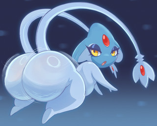 ambiguous_gender anthro bent_over big_butt blue_body butt cellulite forehead_gem gem huge_butt looking_at_viewer looking_back nude solo thick_thighs wide_hips yellow_eyes behniis nintendo pokemon azelf generation_4_pokemon legendary_pokemon pokemon_(species) 5:4 hi_res