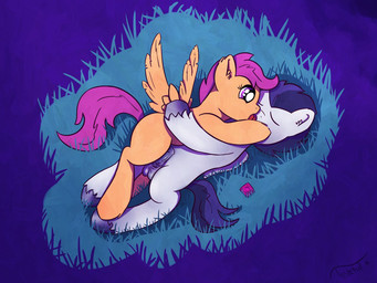 2013 balls blue_fur blue_hair condom cub duo equine eyes_closed female feral friendship_is_magic fur grass hair horse kissing lying male my_little_pony orange_fur outside pegasus penis pony purple_eyes purple_hair rumble_(mlp) scootaloo_(mlp) straight tasteful-clopper wing_boner wings young
Rating: Explicit
Score: 9
User: Gilda_The_Gryphon
Date: June 04, 2013