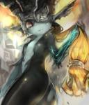 female hair_hand humanoid_pointy_ears not_furry pointy_ears solo seuyan nintendo the_legend_of_zelda twilight_princess midna humanoid twili hi_res