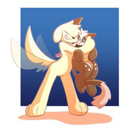 anthro brown_body duo eyewear face_squish floppy_ears fur glasses gradient_background hair hug hugging_another hugging_from_behind lifted_up lifting_another male male/male nude open_mouth outline simple_background size_difference smile squish tail tail_motion tailwag text tight_hug tuft wearing_glasses yellow_body conditional_dnp joxh microsoft ori_(series) xbox_game_studios finlok_the_moki sol_(joxh) bird_dog canid canine canis domestic_dog golden_retriever hunting_dog mammal moki_(species) retriever 1:1 absurd_res artist_name cel_shading digital_media_(artwork) hi_res shaded