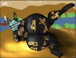 anthro big_breasts boat breasts butt clothing desert dunes egyptian egyptian_clothing egyptian_headdress female glyphs huge_breasts markings presenting presenting_hindquarters river solo thick_thighs vehicle watercraft miroughneck_(porto) egyptian_mythology middle_eastern_mythology mythology anubis canid canine canis deity jackal mammal absurd_res hi_res