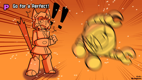 1_eye angry anthro duo exclamation_point female fist frown looking_at_viewer machine motion_blur open_mouth standing surprised text whiskers skweekers gameoverse glitch_productions nintendo rhythm_heaven kaboodle_(gameoverse) karate_joe kit_bodega domestic_cat felid feline felis humanoid mammal robot 2026 english_text hi_res