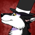 abstract_background anthro black_body black_fur black_nose black_sclera classy clothing fluffy fur hat headgear headwear looking_at_viewer male multicolored_body multicolored_fur red_background simple_background smile solo top_hat two_tone_body two_tone_fur white_body white_fur yellow_eyes conditional_dnp ratte thehuskyk9 canid canine canis domestic_dog husky mammal nordic_sled_dog spitz 1:1 2014 bust_portrait digital_media_(artwork) icon portrait