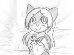 adolescent anthro bikini breasts clothing covering covering_breasts covering_self female fur hair looking_at_viewer simple_background smile solo swimwear two-piece_swimsuit young young_anthro young_female etchgerbil bittersweet_candy_bowl jasmine_(bcb) domestic_cat felid feline felis mammal 4:3 sketch