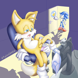 anal anthro being_watched butt clothing computer dildo duo electronics livestream looking_at_another male masturbation sex_toy solo_focus underwear walk-in alystaircat sega sonic_the_hedgehog_(series) miles_prower sonic_the_hedgehog canid canine eulipotyphlan fox hedgehog mammal 1:1 absurd_res alternate_version_at_source hi_res signature