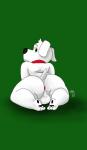 anus balls big_butt butt collar fur genitals looking_at_viewer male nude short_stack simple_background solo thick_thighs white_body white_fur cake_top family_guy brian_griffin canid canine canis domestic_dog mammal 2019 digital_media_(artwork) hi_res