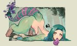 anime_eyes ass_up blush brown_eyes digitigrade female green_body green_scales purple_tongue scales solo tail thick_thighs tongue tongue_out costom10 capcom monster_hunter mythology animal_humanoid bird_wyvern dragon dragon_humanoid humanoid mythological_creature mythological_scalie pukei-pukei scalie 2018 5:3 absurd_res hi_res