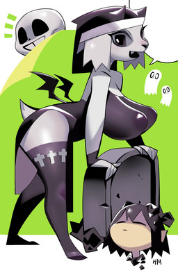 anthro bare_shoulders big_breasts bone breasts clothed clothing costume covered_nipples dress erect_nipples eyelashes eyes_closed fangs female group holidays horn legwear male nipples pointy_breasts shirt simple_background skeleton solo_focus speech_bubble t-shirt teeth text thigh_highs tight_clothing tight_dress tombstone topwear white_background hillmyna halloween undertale undertale_(series) frisk_(undertale) napstablook sans_(undertale) toriel animated_skeleton boss_monster_(undertale) bovid caprine ghost human mammal spirit undead 2020 absurd_res digital_media_(artwork) hi_res