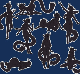 4_arms all_fours anthro butt female genitals kneeling lying multi_arm multi_limb nude on_side raised_tail sitting solo standing tail vulva misterluk pigeon_(misterluk) alien hybrid michin absurd_res alpha_channel hi_res sketch_page