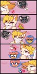 blonde_hair bodily_fluids emoji fellatio femboy fur genital_fluids hair heart_symbol implied_oral male nude open_mouth oral penile pink_eyes sex simple_background smile tongue tasticstarlight talia_(tasticstarlight) domestic_cat felid feline felis mammal 1:2 hi_res shaded