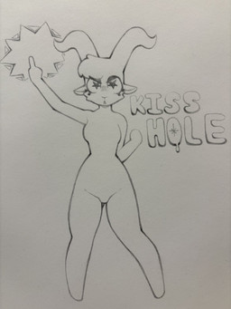 2_horns angry anthro cheek_tuft eyelashes facial_tuft female fur gesture hand_gesture head_tuft horn middle_finger solo standing star_eyes text tuft shiftyeen imp 2026 3:4 english_text graphite_(artwork) hi_res monochrome traditional_media_(artwork)