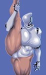 big_breasts blue_background breasts faceless featureless_face female flexible machine mask not_furry null_face one_leg_up raised_leg simple_background solo splits spread_legs spreading standing vertical_splits double_deck haydee_(game) haydee robot absurd_res hi_res