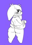 anthro big_butt black_eyes blue_background blush blush_lines bodily_fluids bottomless bottomless_anthro bottomless_female butt clothed clothing clothing_lift eyelashes facial_scar female floppy_ears looking_back lop_ears nervous nervous_sweat presenting presenting_hindquarters scar scut_tail short_tail simple_background solo sweat sweater sweater_lift sweater_only tail thick_thighs topwear topwear_lift topwear_only wavy_mouth wide_hipped_anthro wide_hipped_female wide_hips x_scar darky cave_story sue_sakamoto lagomorph mammal mimiga 2021 hi_res