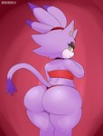 anthro big_butt butt clothing ear_piercing eyeshadow female fur makeup piercing purple_body purple_fur solo tail thick_thighs thong underwear yellow_eyes berkthejerk sega sonic_the_hedgehog_(series) blaze_the_cat domestic_cat felid feline felis mammal 2023 hi_res