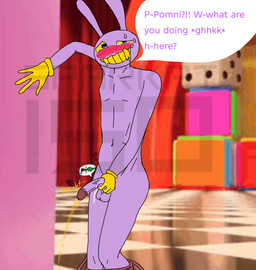 anthro balls bladder_bulge bodily_fluids caught_while_peeing clothing genital_fluids genitals gloves handwear interrupted_peeing male omorashi pee_desperation peeing peeing_on_wall peeing_outside purple_body solo urine urine_on_wall watersports yellow_sclera sparkat150 glitch_productions the_amazing_digital_circus jax_(tadc) lagomorph leporid mammal rabbit hi_res