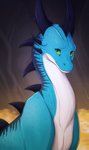 female feral green_eyes horn solo silvyr mythology dragon mythological_creature mythological_scalie scalie wingless_dragon 2020 digital_media_(artwork) hi_res