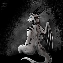 ambiguous_gender anthro collar eyewear eyewear_on_head goggles goggles_on_head markings sad solo spiked_collar spikes torn_wing white_body azurian mythology azurian_arafiel dragon mythological_creature mythological_scalie scalie 1:1 absurd_res hi_res