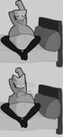 :3 annoyed annoyed_pred anthro anthro_pred arm_above_head asking_how bed bedroom belly belly_tuft big_belly biped black_clothing black_footwear black_legwear black_socks black_stockings black_text black_thigh_highs black_thigh_socks bodily_noises closed_smile clothed clothed_anthro clothed_female clothing dialogue digestion digestion_noises ears_up eyebrows eyes_closed face_imprint female female_anthro female_pred floating_whiskers footwear fully_inside fur furniture green_text grey_belly grey_body grey_clothing grey_ears grey_face grey_fur grey_pillow grey_pupils grey_sweater grey_topwear hand_behind_head hand_imprint huge_belly imprint inside legwear long_sleeves looking_at_own_belly looking_at_self looking_down looking_down_at_belly looking_down_at_self monotone_belly monotone_body monotone_clothing monotone_face monotone_footwear monotone_fur monotone_legwear monotone_socks monotone_stockings monotone_sweater monotone_thigh_highs monotone_thigh_socks monotone_topwear mouth_closed muffled on_bed pillow pivoted_ears pupils question raised_eyebrow rumbling_stomach same_size_vore sitting sitting_on_bed sleeves_past_wrists slit_pupils smile socks soft_vore solo sound_effects stockings stretching_arms stretchy_bulge struggling struggling_prey sweater talking_to_another talking_to_prey text thigh_highs thigh_socks topwear tuft unseen_prey unwilling_prey vore vowelless vowelless_sound_effect vowelless_vocalization tcsrjx emily_(tcsrjx) domestic_cat felid feline felis mammal 2023 absurd_res cel_shading comic digital_drawing_(artwork) digital_media_(artwork) english_description english_text hi_res shaded