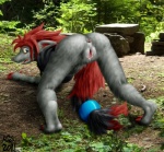 anthro anus bent_over bodily_fluids butt cum female forest genital_fluids genitals nature outside photo_background plant presenting presenting_hindquarters pussy realistic rear_view solo tree wood the_roop third-party_edit nintendo pokemon canid canine generation_5_pokemon mammal pokemon_(species) zoroark 2011 photo_manipulation photography_(artwork) photomorph shopped