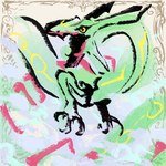 ambiguous_gender black_eyes claws fangs feral flying green_body horn open_mouth solo teeth yellow_sclera otiksimr nintendo pokemon generation_3_pokemon legendary_pokemon pokemon_(species) rayquaza 1:1 digital_media_(artwork) low_res