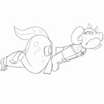 anthro female flat_chested horn huge_thighs solo stuck tail thick_tail thick_thighs through_wall potoobrigham piko_(simplifypm) kobold reptile scalie 1:1 2024 animated digital_media_(artwork) hi_res loop short_playtime