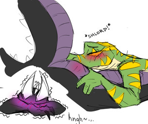 ambiguous_penetration anthro back_spikes blush blush_lines duo exclamation_point eyes_closed female female/female head_in_arms horn moan motion_lines penetration shlorp simple_background spikes spikes_(anatomy) jenghck microsoft minecraft mojang mythology xbox_game_studios greeva_(jenghck) jean_(minecraft) boa_(snake) boinae dragon emerald_tree_boa mythological_creature mythological_scalie reptile scalie snake guide_lines