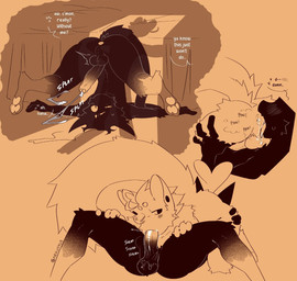 69_position anal anthro anus balls blush blush_lines bodily_fluids breath butt caught_in_the_act caught_while_cumming cum cumshot dialogue duo ear_piercing ejaculation erection fellatio foreskin genital_fluids genitals hands-free lying male male/male motion_lines on_back one_eye_closed open_mouth oral orgasm panting pawpads paws penile penis perineum piercing rimming saliva saliva_on_anus saliva_on_balls saliva_on_penis sex shadow simple_background slim slim_male speech_bubble tail text throbbing throbbing_balls tongue tongue_out unretracted_foreskin upside_down nerunaur noir_(noirzvault) vanille_(noirzvault) domestic_cat felid feline felis mammal 2026 digital_drawing_(artwork) digital_media_(artwork) hi_res signature