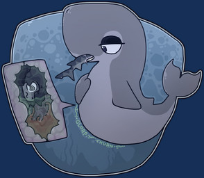 ambiguous_gender anthro anthro_prey duo feral feral_pred grey_body grey_fin grey_tail head_first in_mouth internal oral_vore rumbling_stomach tail underwater vore water lucidthevoidcritter aquatic cetacean fish mammal shark sperm_whale toothed_whale whale 2025 alpha_channel hi_res