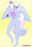 anthro big_breasts breast_expansion breasts expansion female fluid_on_breasts huge_breasts nude potion pouring_on_breasts solo wings mostlymlpanthroporn hasbro my_little_pony mythology equid equine mammal mythological_creature mythological_equine pegasus hi_res