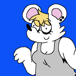 anthro blonde_hair clothing ear_piercing female fur grey_clothing grey_shirt grey_topwear hair piercing shirt solo topwear white_body white_fur diognes4846 normalsville pepsi_(normalsville) mammal mouse murid murine rodent 1:1 low_res