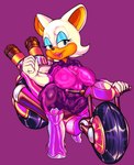 anthro biker blue_eyes boots breasts camel_toe clothing eyeliner female footwear genital_outline gloves handwear lipstick makeup motorcycle nipple_outline pussy_outline shoes simple_background smile solo tight_clothing vehicle sunk00_(artist) netflix sega sonic_prime sonic_riders sonic_the_hedgehog_(series) rouge_the_bat bat mammal hi_res