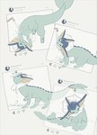 ambiguous_gender blue_body blue_skin drinking eyes_closed feral happy partially_submerged pawpads paws raised_leg social_media solo tail text water yura_inaho nintendo pokemon eeveelution generation_1_pokemon pokemon_(species) vaporeon 2022 english_text japanese_text