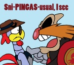 alternate_costume angry anthro beak blue_background clothing clothing_swap cosplay crossover_cosplay dialogue duo eyewear glasses hat headgear headwear machine male nervous scratch simple_background slouch_hat text unknown_artist adventures_of_sonic_the_hedgehog pingas sega sonic_the_hedgehog_(series) team_fortress_2 valve dr._eggman heavy_(team_fortress_2) scratch_(adventures_of_sonic_the_hedgehog) sniper_(team_fortress_2) avian badnik bird chicken galliform gallus_(genus) human mammal phasianid robot crossover english_text meme